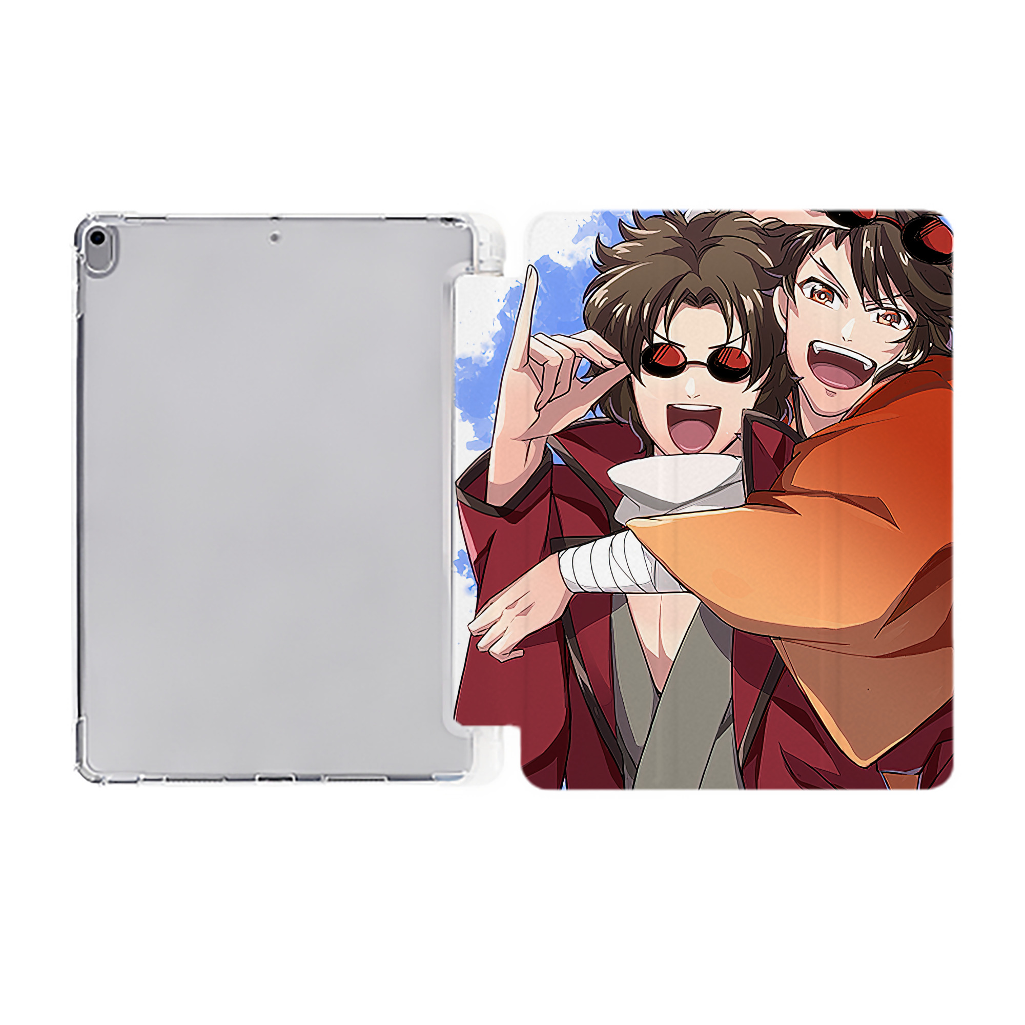 ぎんたま 坂田銀時（さかたぎんとき） 神楽 志村新八（しむら しんぱち） GINTAMA Sakata Gintoki Kagura Shimura Shinpachi IPad ケース ペン収納付き 三つ折りスタンド PUレザー×シリコン 対応機種9.5/10.5/10.9インチ